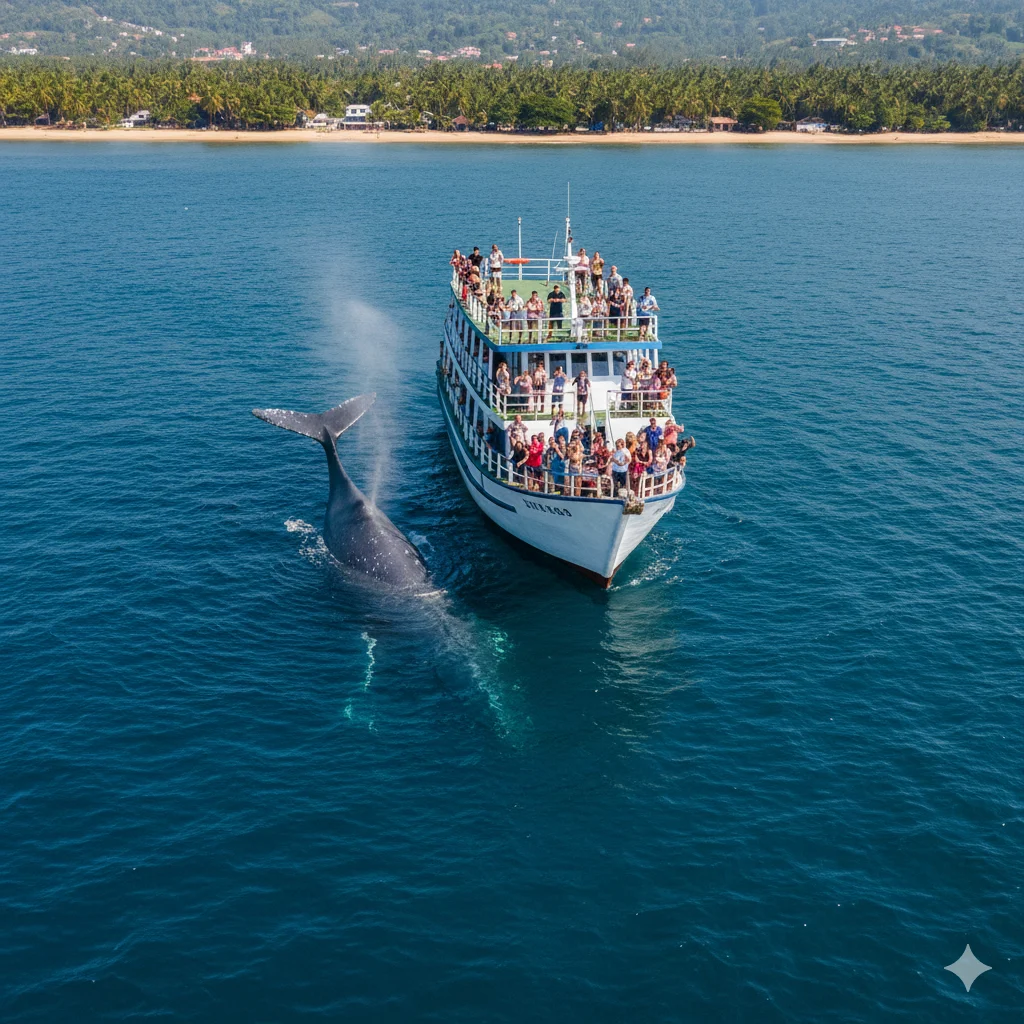 Whale watching in nearby Mirissa with chances to see blue whales and dolphins.